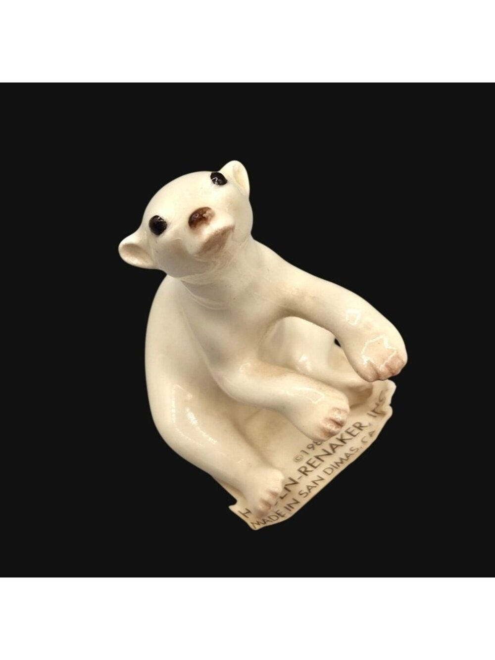 Hagen-Renaker 1986 Sitting Polar Bear Figurine Porcelain Miniature Original Tag